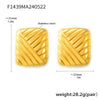 Wholesale Titanium Steel Gold Plated Geometric Vertical Stripe Love Shape Earrings For Women