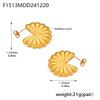 Wholesale Titanium Steel Gold Plated Geometric Vertical Stripe Love Shape Earrings For Women