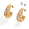 Wholesale 316L Stainless Steel Gold Plated Geometric Water Drop Shape Earrings For Women