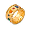 Wholesale 316L Stainless Steel Gold Plated Geometric Wide Face Ring For Women Jewelry