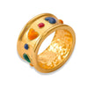 Wholesale Titanium Steel Gold Plated Geometric Wide Face Ring For Women Light Luxury Style Electroplating