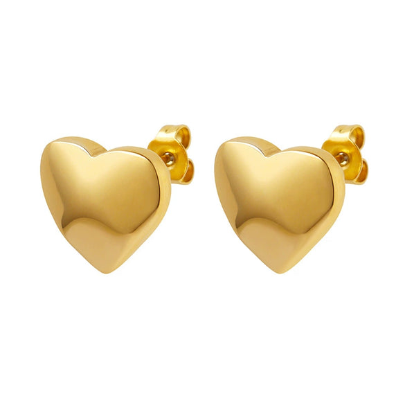 Wholesale Titanium Steel Gold Plated Heart Shaped Earrings With Love Diamond For Women Niche Design
