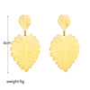 Wholesale Titanium Steel Gold Plated Leaves Retro Earrings For Women Fashion Exaggerated Style