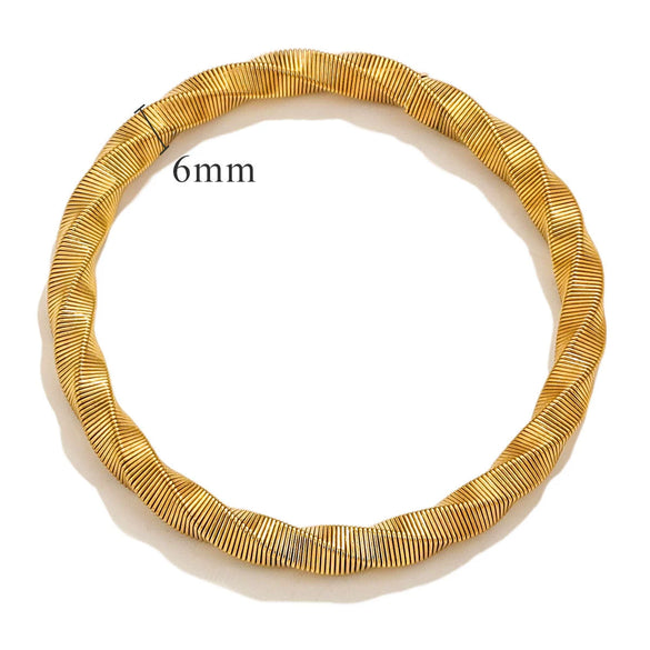 Wholesale Titanium Steel Gold Plated Wire Mesh Cshaped Adjustable Stainless Steel Bracelet For Men And Women