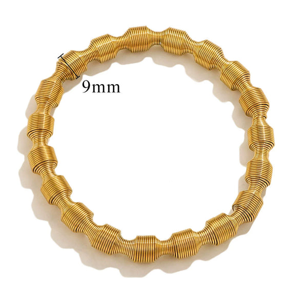 Wholesale Titanium Steel Gold Plated Wire Mesh Cshaped Adjustable Stainless Steel Bracelet For Men And Women