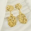 Wholesale Titanium Steel Golden Earrings High Sense Geometric Design Electroplated For Women
