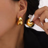 Wholesale 316L Stainless Steel Goldplated Doublelayer Dropshaped Geometric Stitching Earrings For Women
