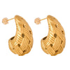 Wholesale 316L Stainless Steel Goldplated Dropshaped Hollow Stud Earrings Fashion Design Jewelry Unisex