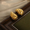 Wholesale 316L Stainless Steel Goldplated Dropshaped Hollow Stud Earrings Fashion Design Jewelry Unisex