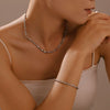 Wholesale Titanium Steel Goldplated Fashion Necklace And Bracelet With Diamond Carved Pattern For Women