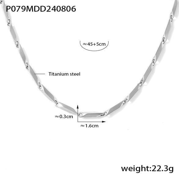 Wholesale Titanium Steel Goldplated Fashion Necklace And Bracelet With Diamond Carved Pattern For Women