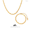 Wholesale Titanium Steel Goldplated Fashion Necklace And Bracelet With Diamond Carved Pattern For Women