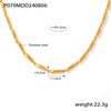 Wholesale Titanium Steel Goldplated Fashion Necklace And Bracelet With Diamond Carved Pattern For Women