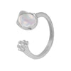 Wholesale 316L Stainless Steel Goldplated Geometric Inlaid Zircon And Shellfish Simple Unisex Ring