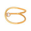 Wholesale 316L Stainless Steel Goldplated Geometric Inlaid Zircon And Shellfish Simple Unisex Ring