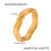 Wholesale 316L Stainless Steel Goldplated Geometric Inlaid Zircon Ring