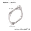 Wholesale 316L Stainless Steel Goldplated Geometric Inlaid Zircon Ring