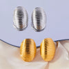 Wholesale 316L Stainless Steel Goldplated Geometric Multilayer Line Texture Women's Earrings