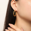 Wholesale 316L Stainless Steel Goldplated Geometric Pattern Exaggerated Earrings For Women