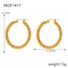 Wholesale 316L Stainless Steel Goldplated Geometric Pattern Exaggerated Earrings For Women