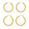 Wholesale 316L Stainless Steel Goldplated Geometric Pattern Exaggerated Earrings For Women
