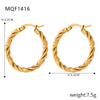 Wholesale 316L Stainless Steel Goldplated Geometric Pattern Exaggerated Earrings For Women
