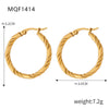 Wholesale 316L Stainless Steel Goldplated Geometric Pattern Exaggerated Earrings For Women
