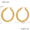 Wholesale 316L Stainless Steel Goldplated Geometric Pattern Exaggerated Earrings For Women