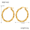 Wholesale 316L Stainless Steel Goldplated Geometric Pattern Exaggerated Earrings For Women