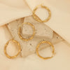 Wholesale 316L Stainless Steel Goldplated Geometric Pattern Exaggerated Earrings For Women
