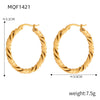 Wholesale 316L Stainless Steel Goldplated Geometric Pattern Exaggerated Earrings For Women
