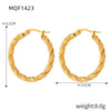 Wholesale 316L Stainless Steel Goldplated Geometric Pattern Exaggerated Earrings For Women