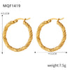 Wholesale 316L Stainless Steel Goldplated Geometric Pattern Exaggerated Earrings For Women