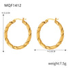 Wholesale 316L Stainless Steel Goldplated Geometric Pattern Exaggerated Earrings For Women