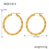 Wholesale 316L Stainless Steel Goldplated Geometric Pattern Exaggerated Earrings For Women