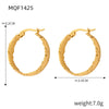 Wholesale 316L Stainless Steel Goldplated Geometric Pattern Exaggerated Earrings For Women