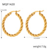 Wholesale 316L Stainless Steel Goldplated Geometric Pattern Exaggerated Earrings For Women