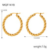 Wholesale 316L Stainless Steel Goldplated Geometric Pattern Exaggerated Earrings For Women