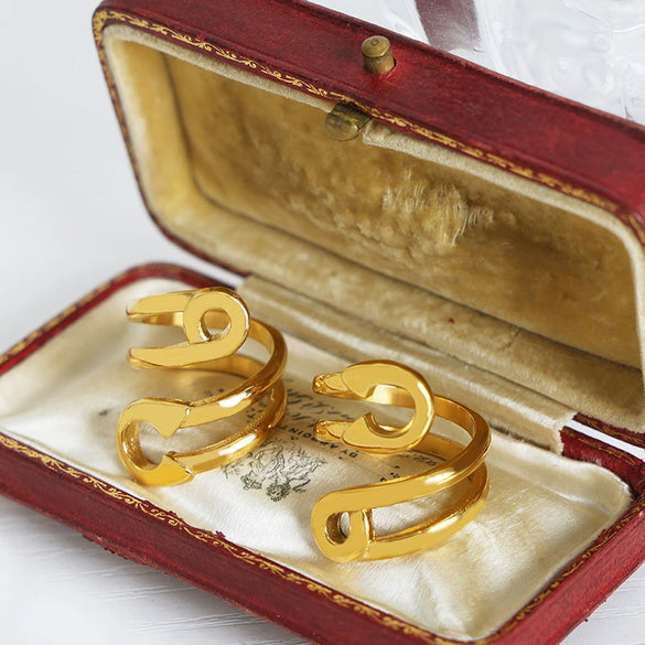 Wholesale 316L Stainless Steel Goldplated Geometric Ring For Women