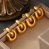 Wholesale 316L Stainless Steel Goldplated Geometric Semicircle Eardrop Earrings For Women