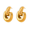 Wholesale 316L Stainless Steel Goldplated Geometric Semicircle Eardrop Earrings For Women
