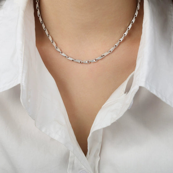 Wholesale 316L Stainless Steel Goldplated Geometric Style Unisex Necklace Jewelry