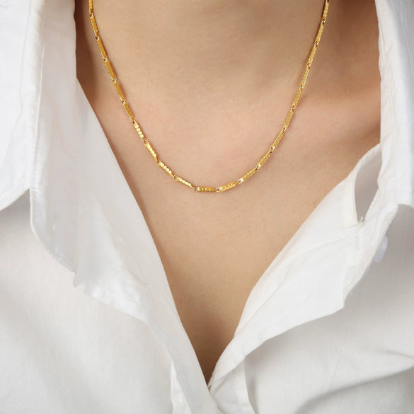 Wholesale 316L Stainless Steel Goldplated Geometric Style Unisex Necklace Jewelry