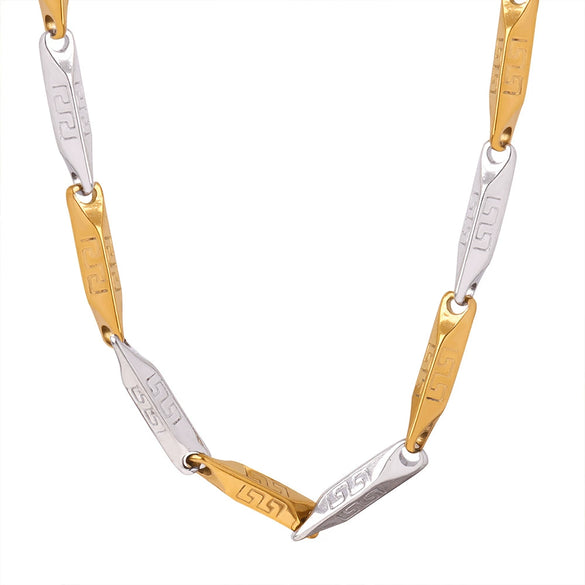 Wholesale 316L Stainless Steel Goldplated Geometric Style Unisex Necklace Jewelry