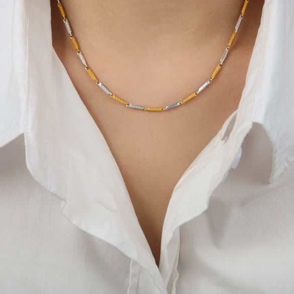Wholesale 316L Stainless Steel Goldplated Geometric Style Unisex Necklace Jewelry