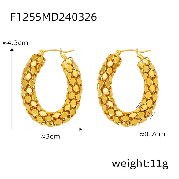 Wholesale 316L Stainless Steel Goldplated Geometric Ushape Earrings Jewelry Fashion Simple Niche Design