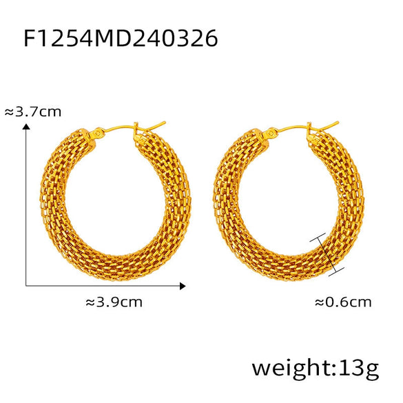 Wholesale 316L Stainless Steel Goldplated Geometric Ushape Earrings Jewelry Fashion Simple Niche Design