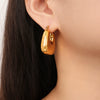 Wholesale 316L Stainless Steel Goldplated Geometric Ushape Simple Design Women's Earrings Jewelry