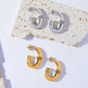 Wholesale 316L Stainless Steel Goldplated Geometric Ushaped Woven Twist Winding Design Women's Earrings