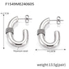 Wholesale 316L Stainless Steel Goldplated Geometric Ushaped Woven Twist Winding Design Women's Earrings